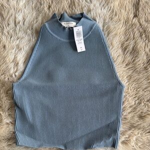 Babaton Slate Blue Ribbed Tank Top